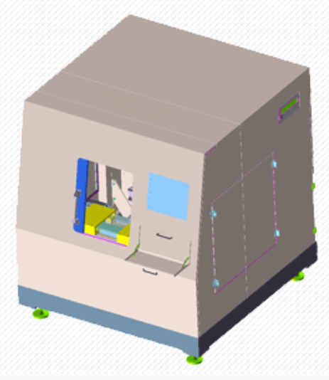 製品写真：微細加工用の精密ステージ搭載　レーザ加工装置